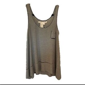 Max Studio black and white striped tank top with a small pocket
